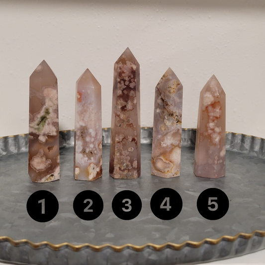 Sakura Flower Agate Tower