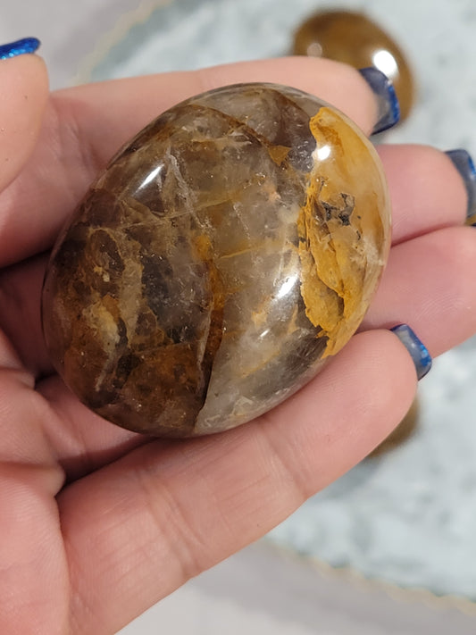 Golden Healer Quartz Palm Stone