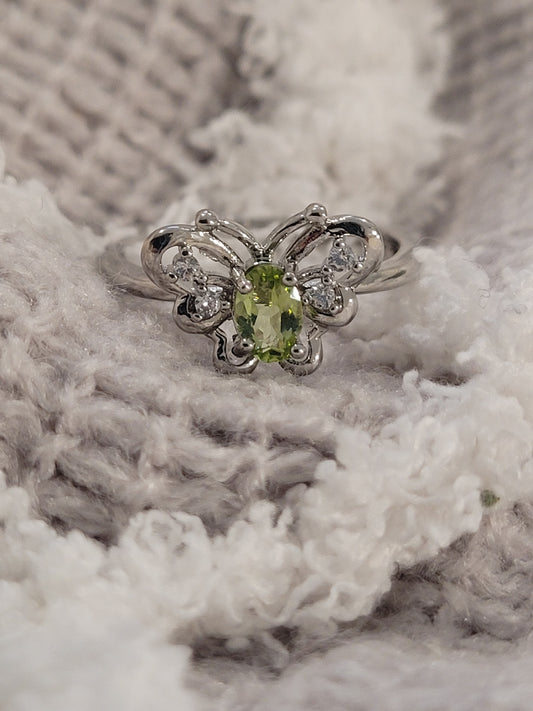 Peridot Butterfly Ring