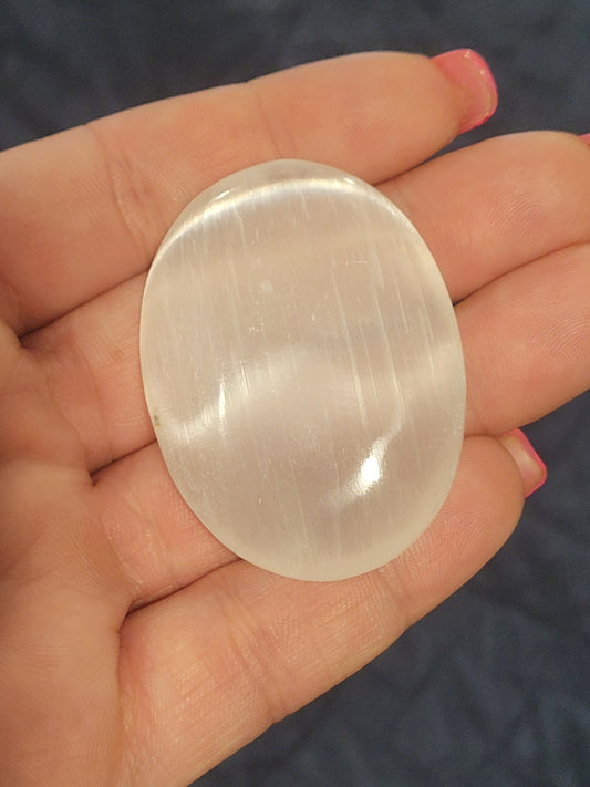 Selenite Palm Stone