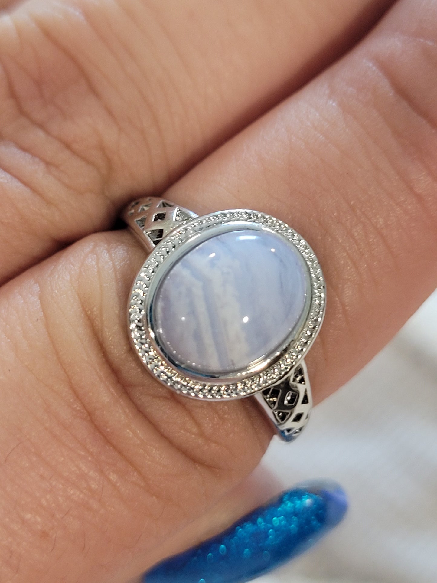 Blue Lace Agate Ring