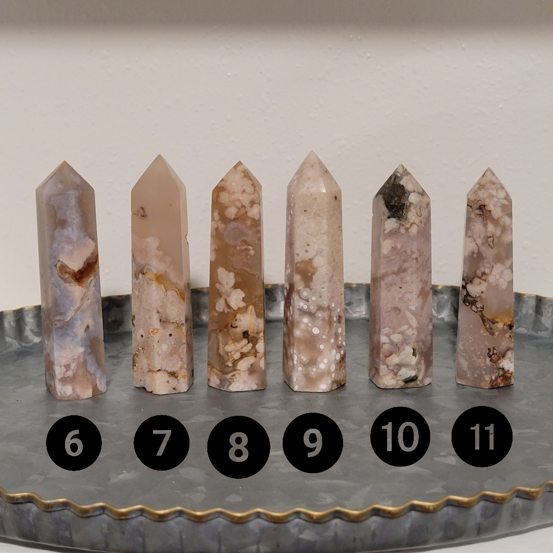 Sakura Flower Agate Tower