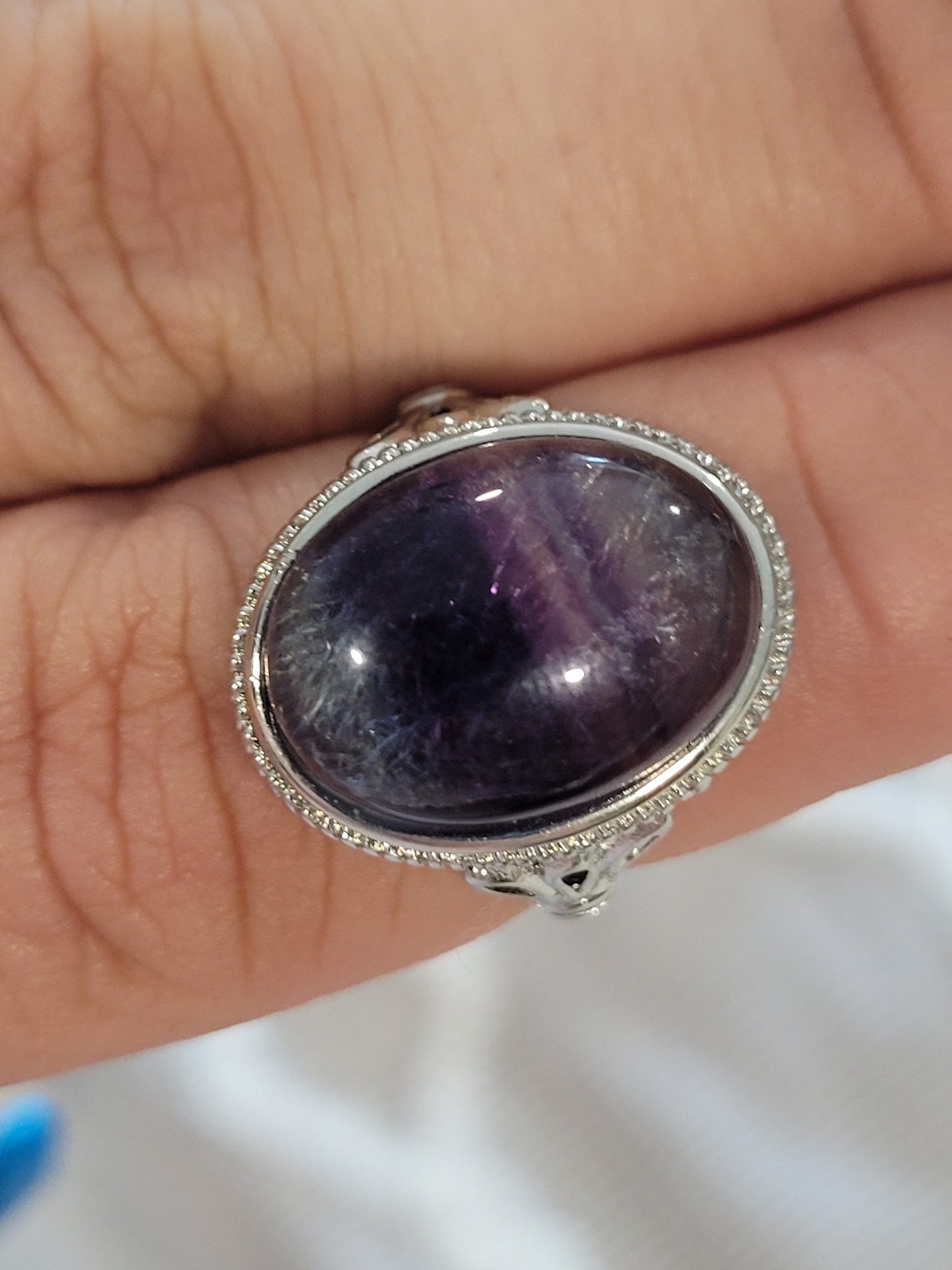 Rainbow Fluorite Ring