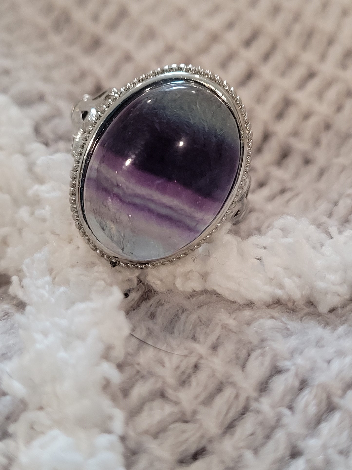 Rainbow Fluorite Ring