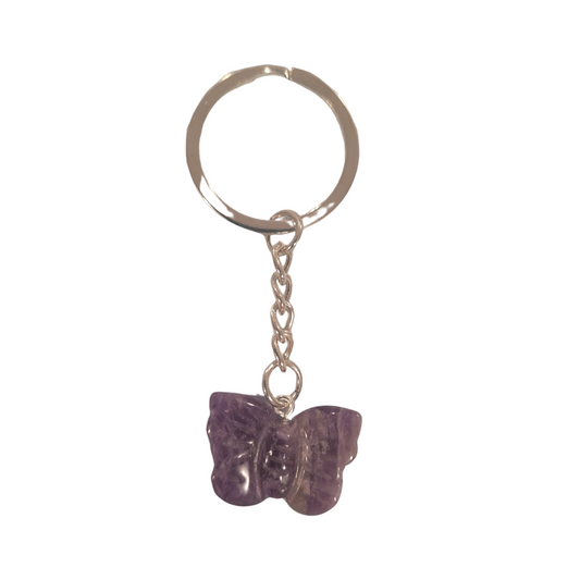 Lepidolite Butterfly Keychain