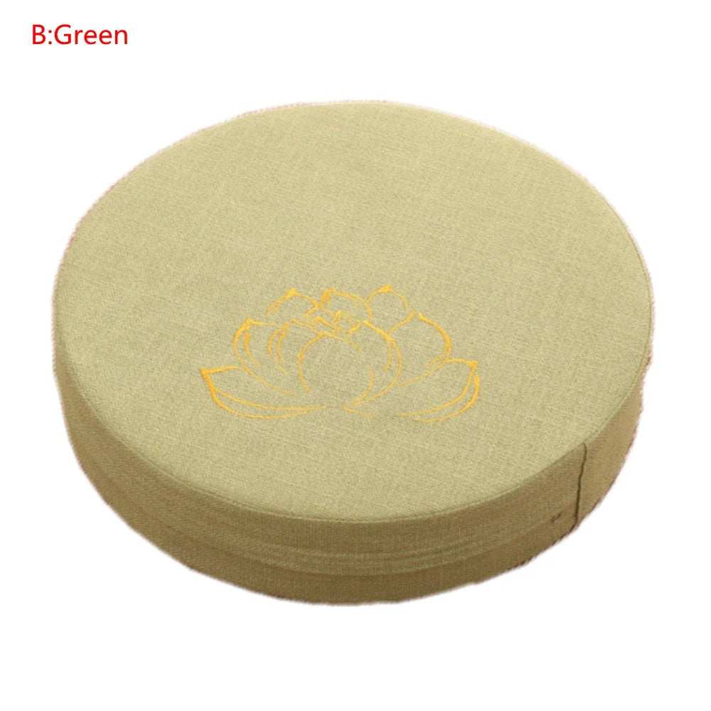 Round Linen Mediation Cushion