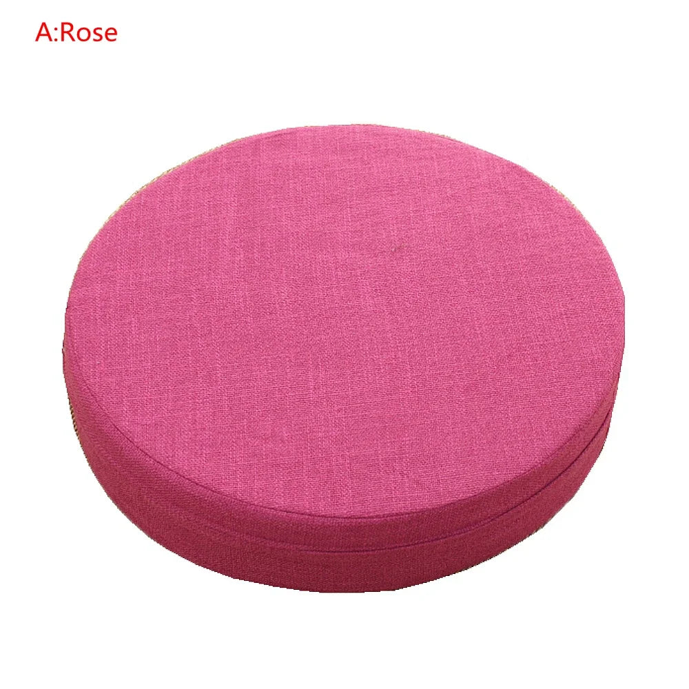 Round Linen Mediation Cushion