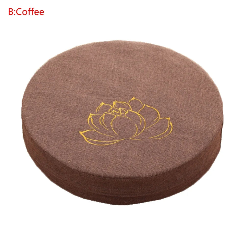 Round Linen Mediation Cushion