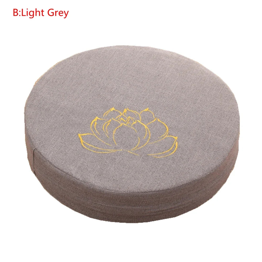 Round Linen Mediation Cushion