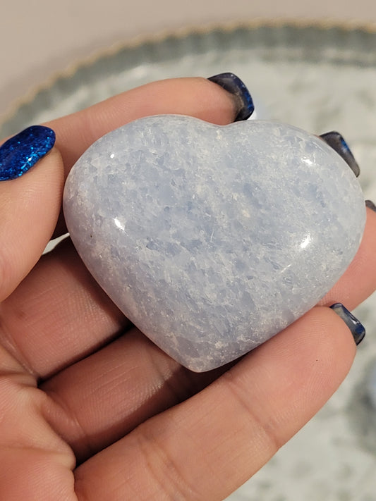 Blue Calcite Heart