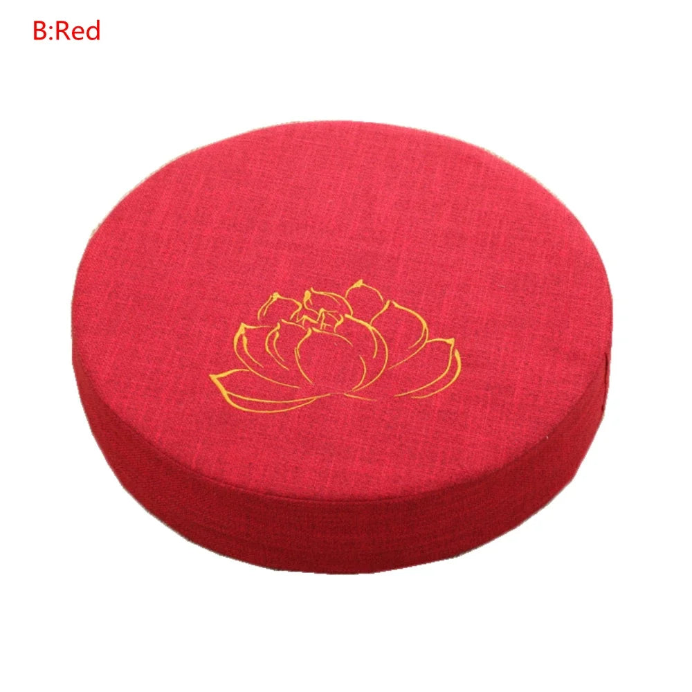 Round Linen Mediation Cushion